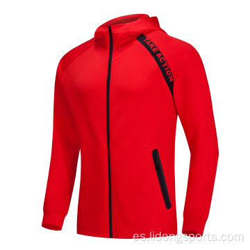 chaqueta de entrenamiento deportivo con capucha de capucha para mujer unisex de moda